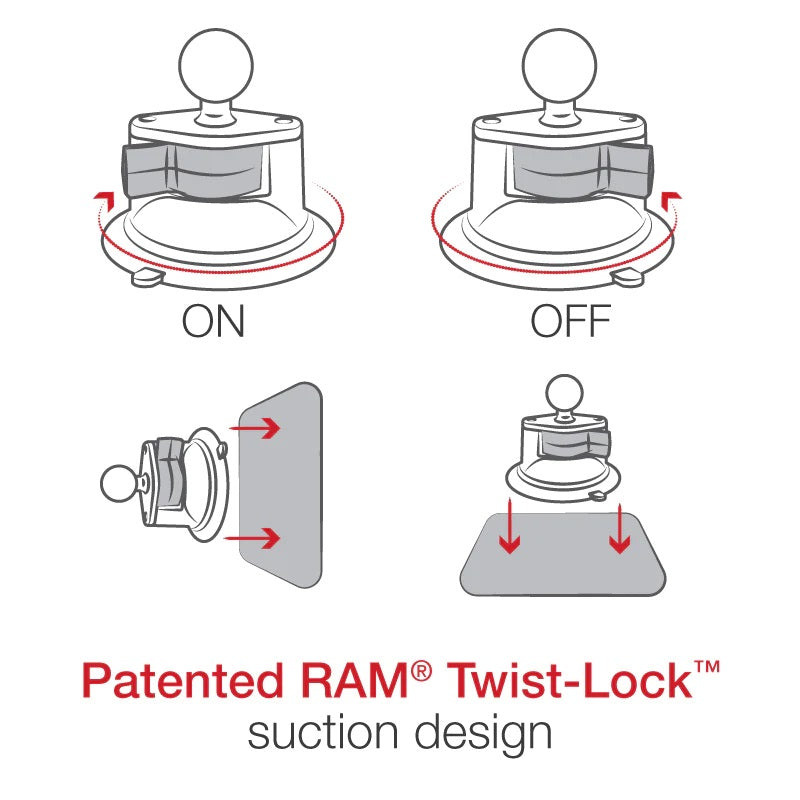 RAM Twist-Lock Suction Cup Mount for iPad Pro 11" & Air 4, Air 5