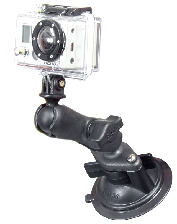 RAM Twist-Lock Suction Cup Composite Mount with Action Camera Adapter