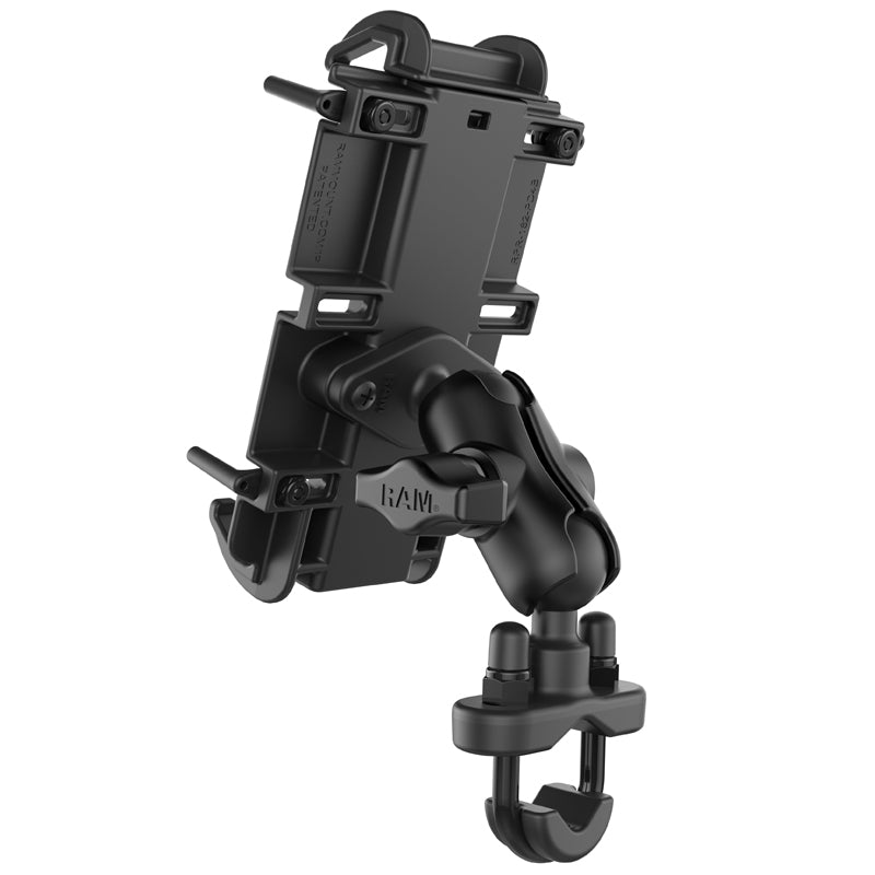 RAM Short Rail U-bolt Mount with Quick-Grip XL Holder for Large Phone / GPS