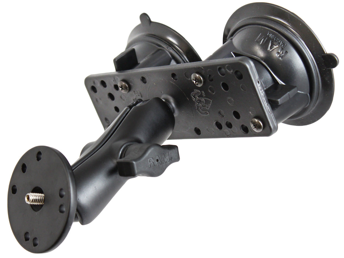 RAM Double Twist-Lock Suction Mount with 1/4"-20 Male Threaded stud