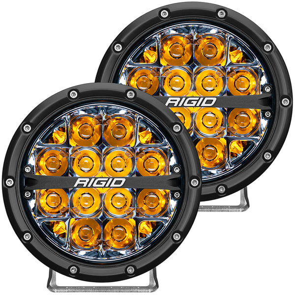 RIGID 360-Series 6" LED Off-Road Spot Light with Amber Backlight - Black