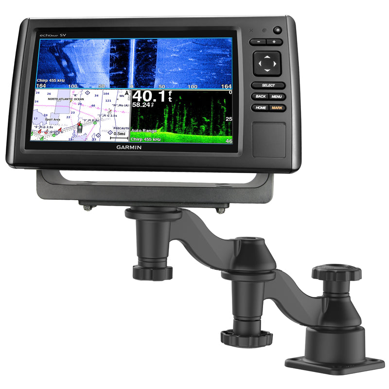 Fish Finder Mount – Dual Swing Arm Drill-Down Base
