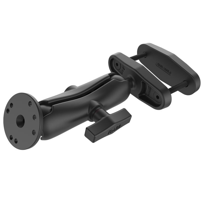 RAM Square Post Mount with Round AMPS Base For Posts up to 3" Wide