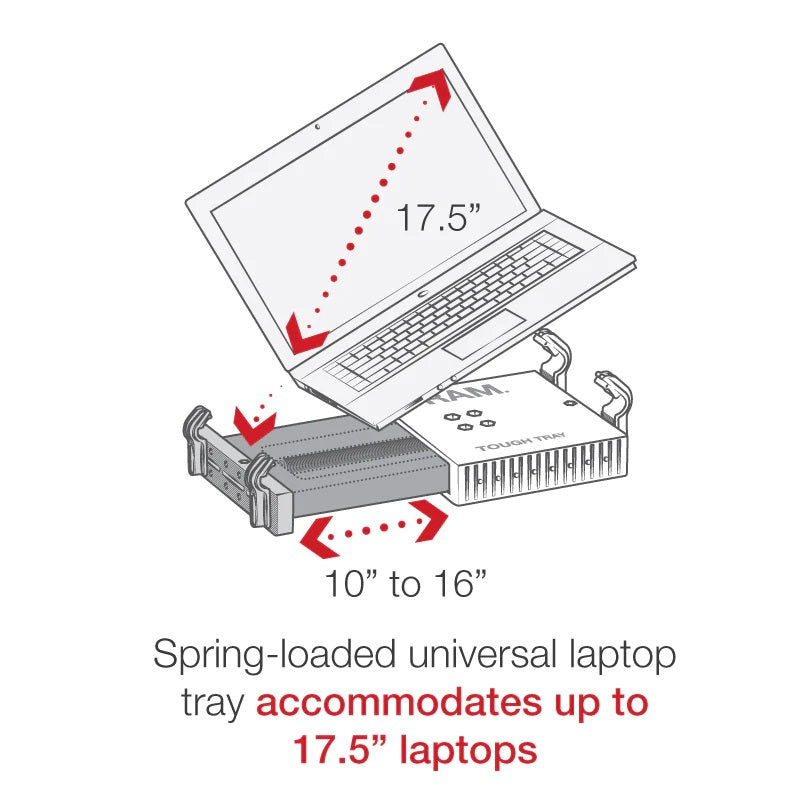 RAM Universal Vehicle Drill-Down Horizontal Laptop Mount
