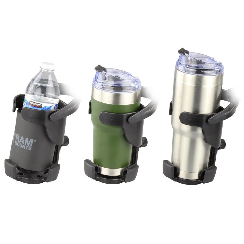 RAM Motorcycle Clutch / Brake Short Mount with Level Cup XL 32 oz Drink Cup Holder