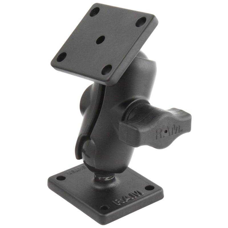RAM Drill-Down Short Mount with Two Square AMPS Plates