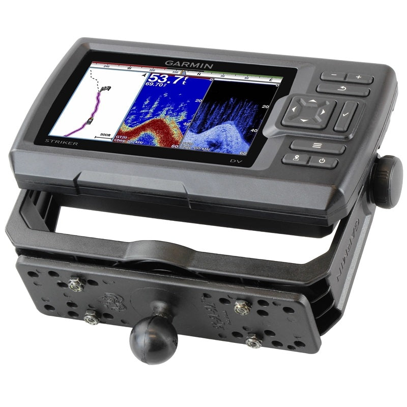 RAM Drill Down 1" Ball Short Mount with Universal Base for Fishfinders, Chartplotters and More