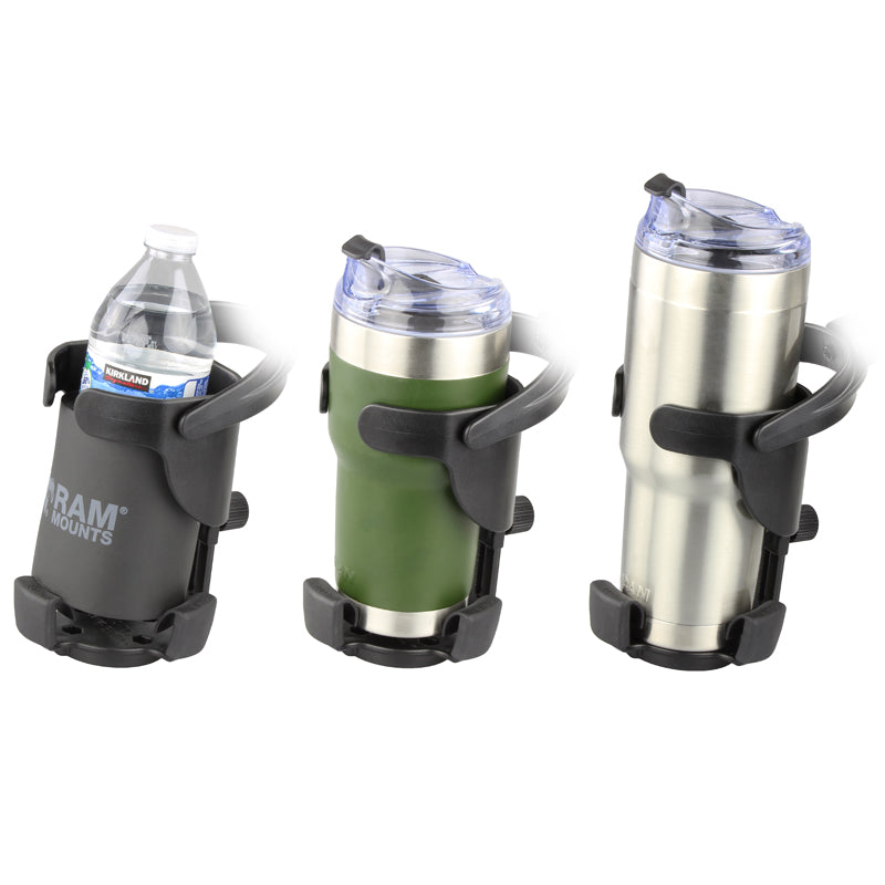 RAM Torque Short Mount for 3/4" - 1"  Rails with Level Cup XL 32oz Drink Holder