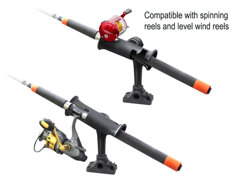 RAM Tube Jr Fishing Rod Holder with 4" Spline Post and Bulkhead/Flat Surface Base