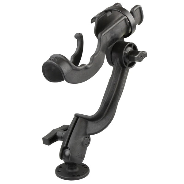 RAM ROD Salt Water Fishing Rod Holder with Revolution Ratchet Arm and Round Base