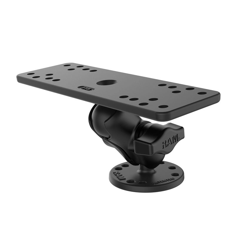 RAM Drill Down 1" Ball Short Mount with Universal Base for Fishfinders, Chartplotters and More