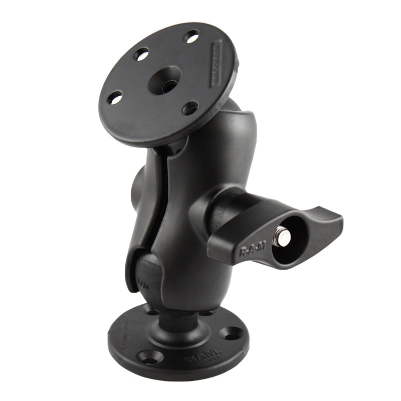 RAM Drill Down Short Mount with Two Round 2.25" Ball Bases