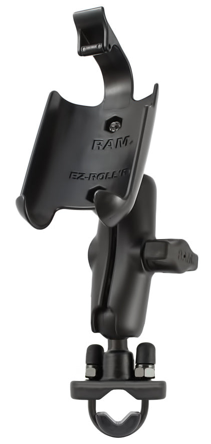 The RAM 1-inch ball handlebar mount, featuring a U-bolt, is an ideal mounting solution for your Garmin Approach G5 or Oregon device.