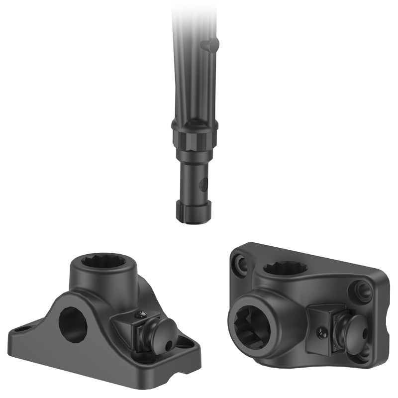 RAM ROD Fishing Rod Holder with 6" Spline Post and Plunger Bulkhead Base