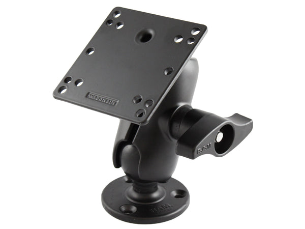 RAM Short Arm 2.25" Ball Mount with Round Base & 100x100mm VESA Plate