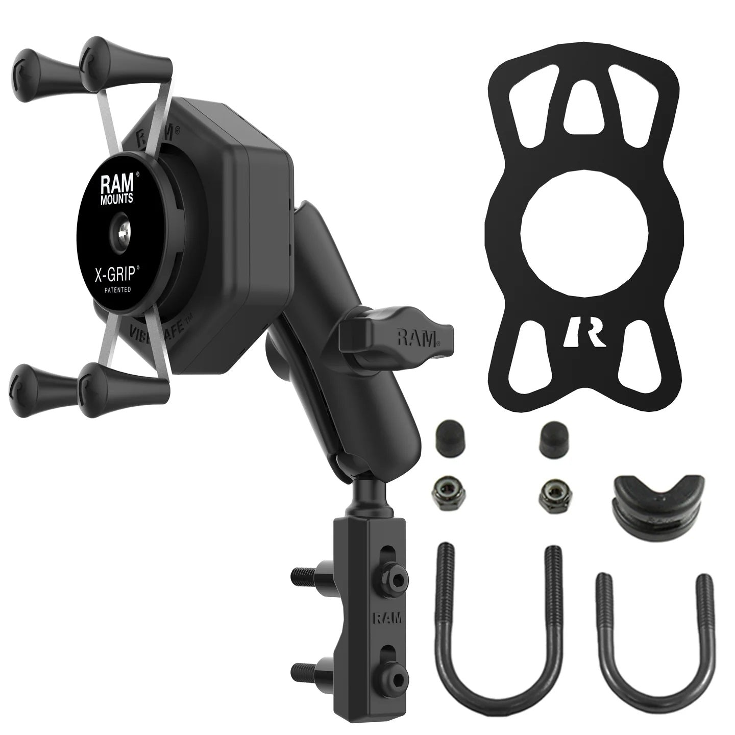 RAM Motorcycle Clutch / Brake Mount with X-Grip Holder and Vibe-Safe Adapter