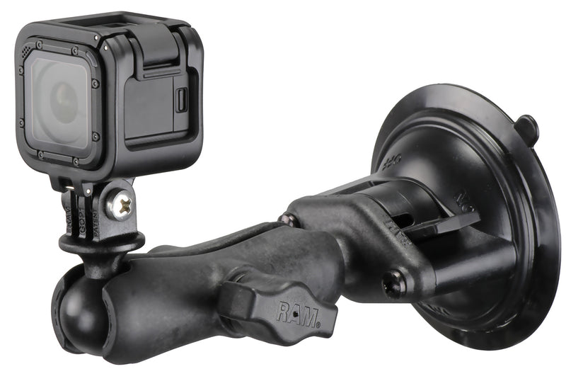 RAM Twist-Lock Suction Cup Composite Mount with Action Camera Adapter