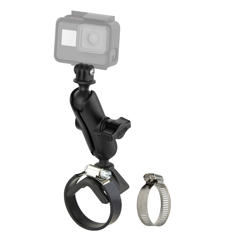 RAM Saddle Shaped Clamp Mount with Universal Action Camera Adapter